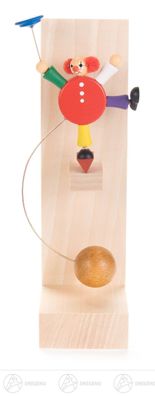 Spielzeug Schaukel-Clown Akrobat mit Teller H=ca 17 cm NEU Erzgebirge Wippfigur