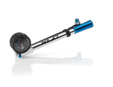 XLC Suspension Pumpe HighAir Pro PU-H03 Präzisionsmanometer und Schlauch silber blau