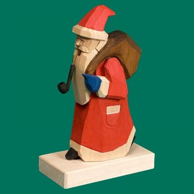 Räuchermann Weihnachtsmann mit Sack Höhe 13cm NEU Rauchen Rauchfigur Rauchmann