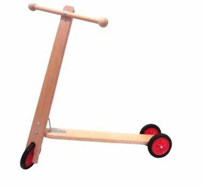 Holzspielzeug Holzroller L/ H 62cm/ 62cm NEU Tretroller Scooter Kinderlaufrad