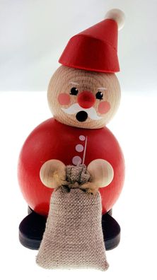 Räuchermann Weihnachtsmann mit Sack BxHxT 8,5x13,5x10cm NEU Rauchen Rauchfigur