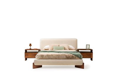 Garnitur Schlafzimmer Doppelbett Bett Nachttische Set 3tlg Weiß Design