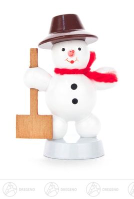 Weihnachtliche Miniatur Schneemann mit Schaufel H=ca 6 cm NEU Erzgebirge