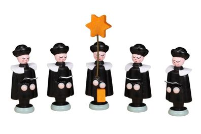 Weihnachtsfiguren 5 Kurrendefiguren klein Höhe ca 3,5cm NEU Sternsänger Seiffen