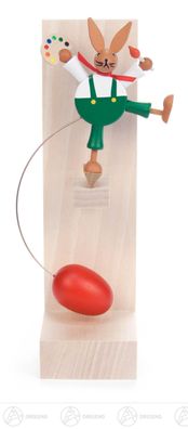 Spielzeug Schaukelfigur Osterhase mit Farbpalette H=ca 15 cm NEU Erzgebirge