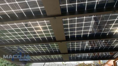 Solar-Terrassendach PV-Dach Solar-Carport Aluminium; 6,5 x 3,6 m; 4,44 kwP