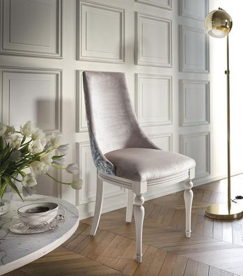 Designer Stuhl Luxus Lehnstuhl Polster Stühle 1x Sessel Wohn Ess Zimmer Textil