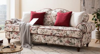 Sofa Couch 3,5-Sitzer in Blumen Design Landhaus Wohnzimmer Elita 228 cm