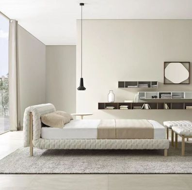 Modernes Weißes Bett Schlafzimmer Designer Doppelbetten Holzgestell