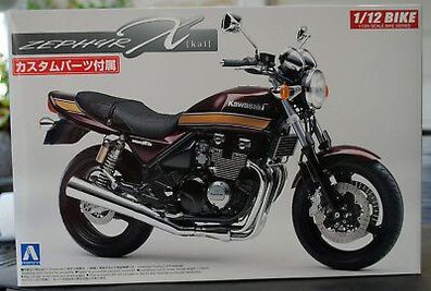 Aoshima 051689 2004 Kawasaki Zephyr X Kai w. Custom Parts 1:12 Motorrad Bike