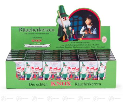 Verkaufsdisplay KNOX Mini-Räucherkerzen Weihrauch, 30 Schachteln à 24 Stück