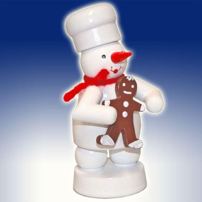 Miniaturfigur Schneemann Bäcker mit Pfefferkuchenmann Höhe 8cm NEU Figuren Haus