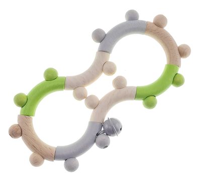 Babyspielzeug Rassel "8" apfelgrün BxHxT 8x16,5x2cm NEU Baby Kinderrassel