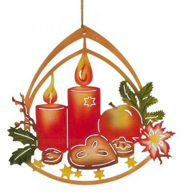 Fensterbild Adventsschale farbig BxHxT 29x28x1cm NEU Fens