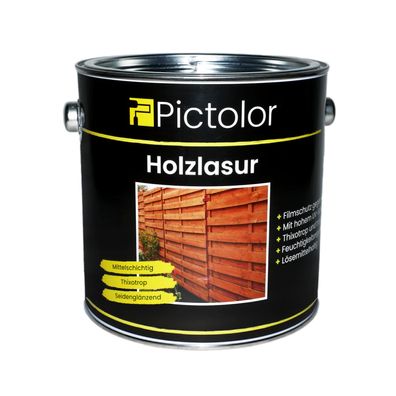 Pictolor® Holzlasur Mittelschichtlasur Inhalt:2,5 Liter Farbton: Teak