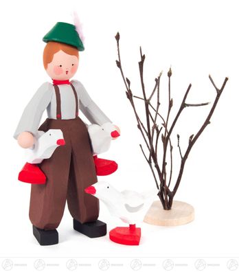 Figur Gänsejunge Gänse-Loui Höhe = 145mm NEU Holzfigur Ganzjahresfigur