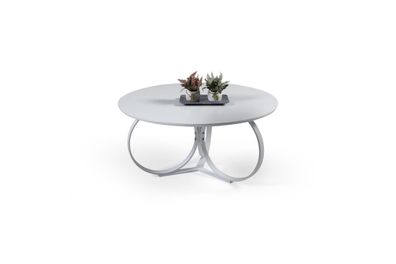 Weiß Couchtisch Rund Wohnzimmer Tisch Designer Einrichtung Modern Möbel