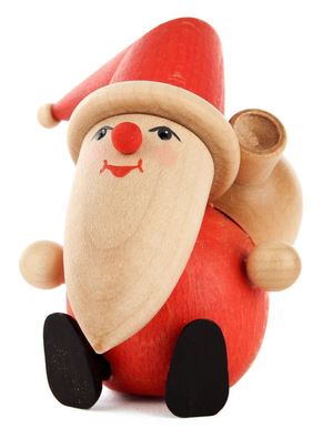 Miniatur Weihnachtsmann sitzend H=7cm NEU Holzfigur Holzminiatur Sammelfigur