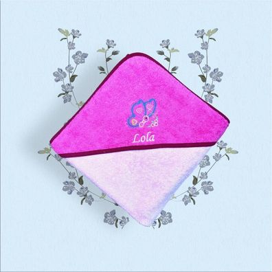 Schmetterling Kapuzenhandtuch mit Namen schönes Geschenk für's Baby Geburt Girl