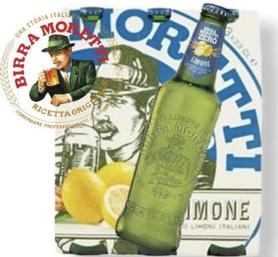 BIRRA Moretti Sommer Radler Zitrone CL.33 X 12 Flaschen Bier mit nur 2% Vol