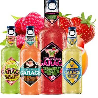12 Fl. Garage Beer Früchte Mix Angebot 4,6%Vol. 0,4l Flasche - Jetzt Testen!