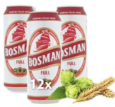 12 x 500 ml Dose Bosman Pils, der tiefe Geschmack aus Polen 2,81/ L