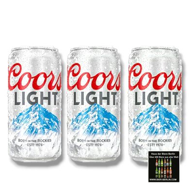 Coors Light Bier 3 x 473ml Dose - Import USA 4,2% Vol.