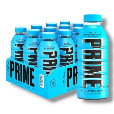 Prime Hydration Drink 12x 500ml Blue Raspberry Logan Paul & KSI Sealed NEU