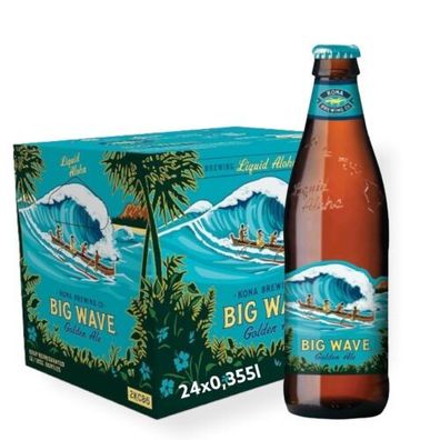 6 Flaschen Kona Big Wave Lager 0,355l aus Hawaii Alc 4,6 Vol. 8,65 E/ L