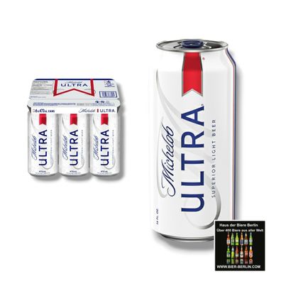 Michelob Ultra Bier 6 x 473ml Dose - Light Beer mit 4,2% Vol. -Import USA