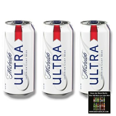 Michelob Ultra Bier 3 x 473ml Dose - Light Beer mit 4,2% Vol. -Import USA