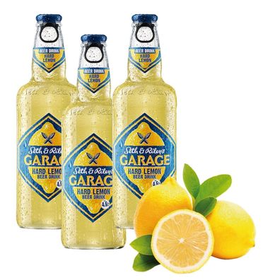 12 Fl. Beer Garage Hard Lemon 4,6%Vol. 0,4l Flasche -ein fruchtiger Genuss