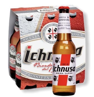 6 Flaschen Ichnusa Classico aus Sardinien mit 4,7% Alk. 0,33l Bier Beer 7,52/ L