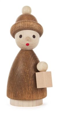 Kurrendekind braun mit Laterne Höhe =90mm NEU Holzfigur Weihnachtsfigur Miniatur