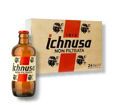 24 x 0,33l Ichnusa Non Filtrata - das sardische Kultbier- unfiltriert 5,66/ L