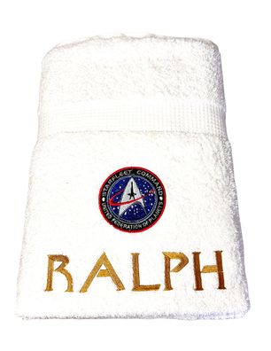 Handtuch mit Namen und Science-Fiction Logo, Handtuch, Duschtuch, Saunatuch