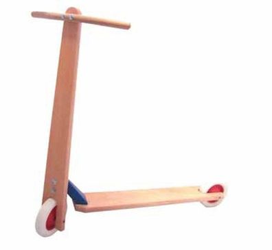 Holzspielzeug Holzroller L/H 80cm/ 72cm NEU Tretroller Scooter Kinderlaufrad