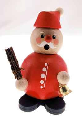 Räuchermann Weihnachtsmann mit Glocke und Rute BxHxT 8,5x13,5x8,5cm NEU