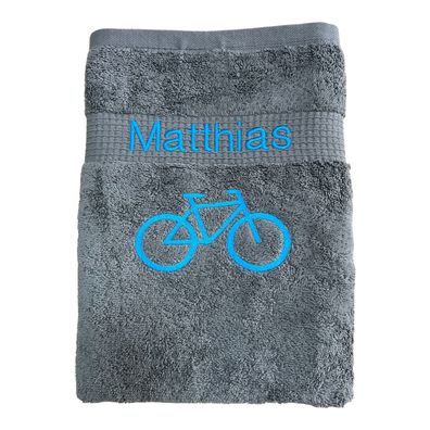 Fahrrad Handtuch mit Name Handtücher Sauna Wellness Duschtuch Sport persönlich