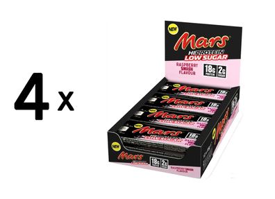 4 x Mars Protein Mars Low Sugar High Protein Bar - Raspberry Smash (12x55g) Milk Choc