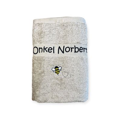 Bienen Handtuch mit Name Sauna Wellness Duschtuch Saunatuch Geschenk Kinder