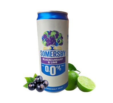 12 x Somersby Blackcurrant & Lime 0,33l - Alkoholfrei 0,0% Vol. Dose 4,96/ L