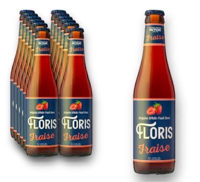6 x Floris Fraise Bier 0,33l - Belgian White Fruit Beer -Erdbeerbier 7,52/ L