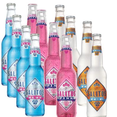 12 Flaschen Salitos Bier im Mixpaket je 4 Fl. Blue, Ice und Red zum testen 6,03/ L