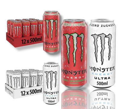 Monster Ultra Mix je 12 x Monster Ultra Watermelon + Monster Ultra White 3,32L
