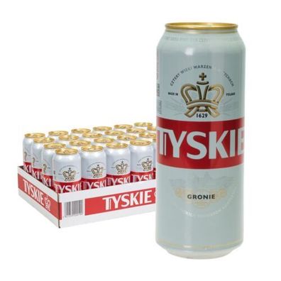 24 x 500 ml Dose Tyskie Pils, der einzigartige Geschmack aus Polen 3,32/ L