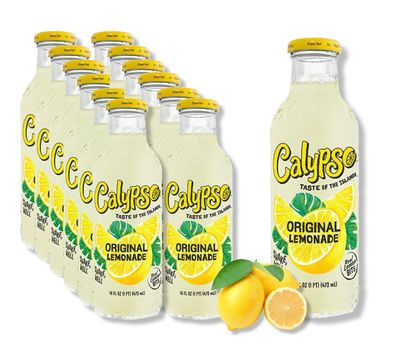 12 x Calypso Lemonade Citrus Original je 473ml - Limonade aus Amerika 7,38/ L