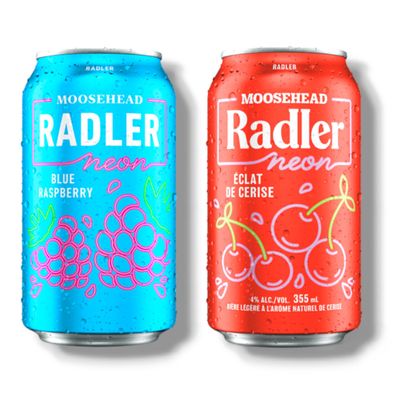 Moosehead Radler Neon Bundle - Blue Raspberry & Cherry Blast 24 x 355ml