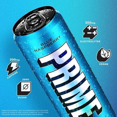 Prime Hydration Drink - Blue Raspberry 12 x 330ml Dose
