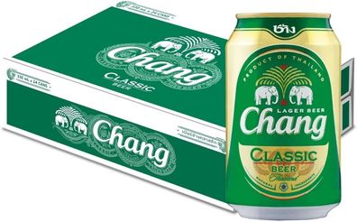 Chang Bier 0,3l Dose - Die Nr.1 aus Thailand mit 5% Alc 24 x 0,33 l